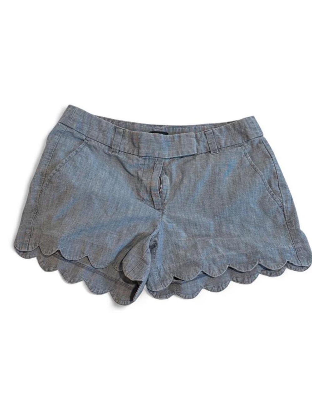 J. Crew Scallop Hem Women's Shorts in Light Blue